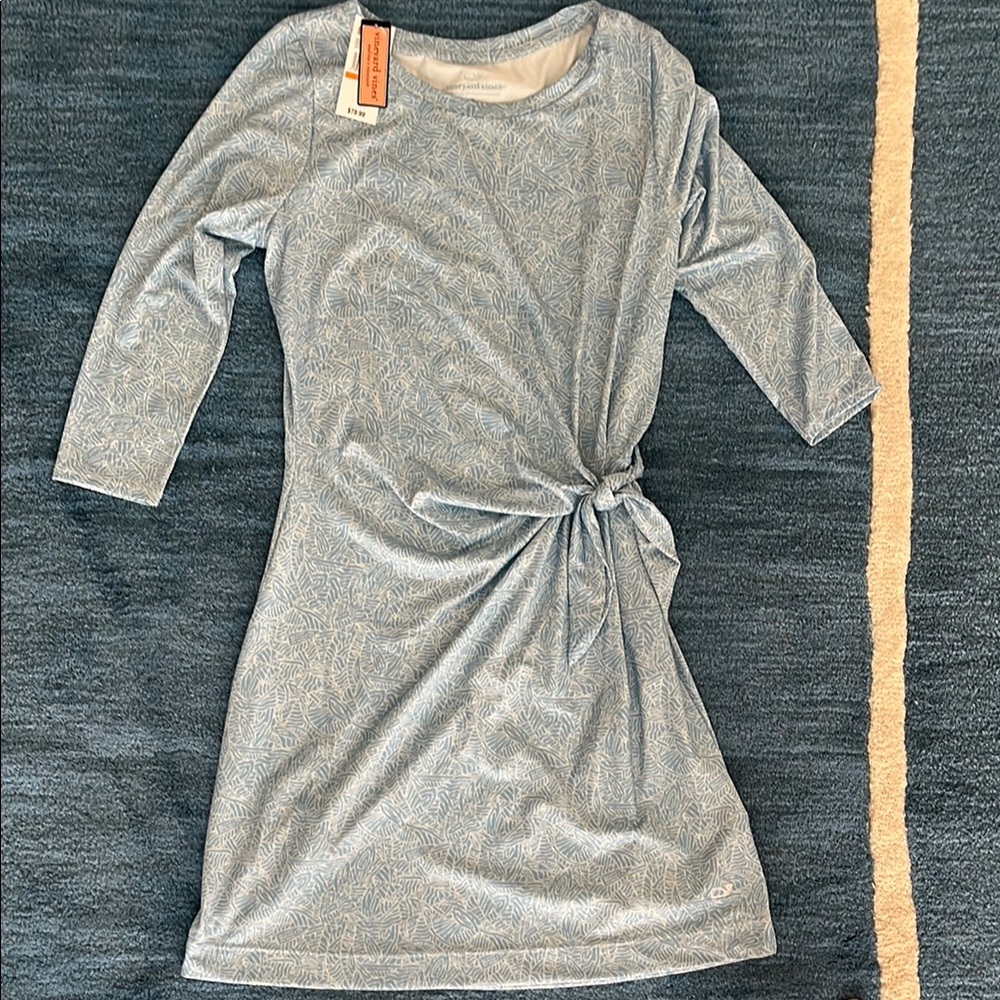 NWT VV Sankaty Dress w Side Tie in Jake Blue